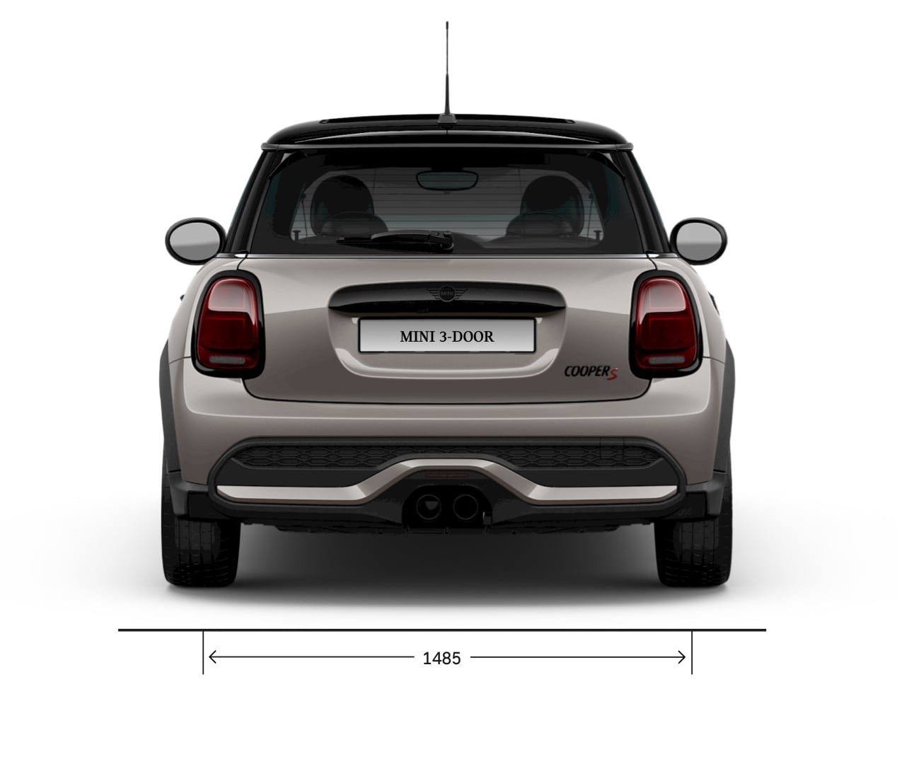 MINI Hatch 3 vrata– izgled pozadi – dimenzije